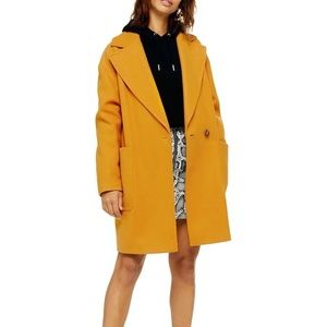 Topshop Mustard Yellow Carly Coat